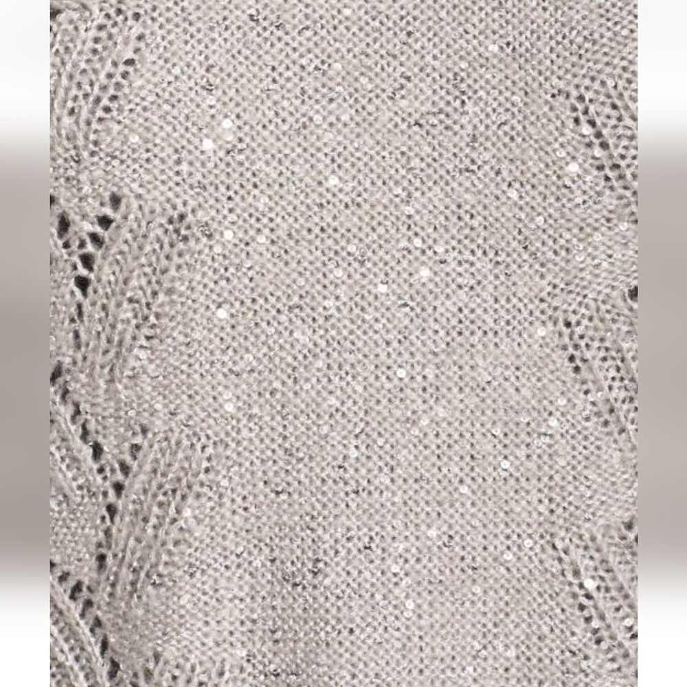 NYDJ Sparkly Cozy Knit Silver Gray Elegant Sweater - Size L - Picture 5 of 15